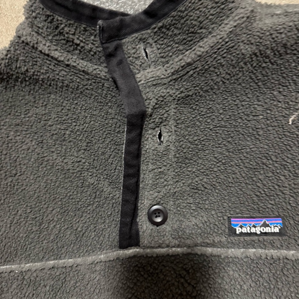 Patagonia Shearling Button Pullover. Dark Gray. M… - image 6